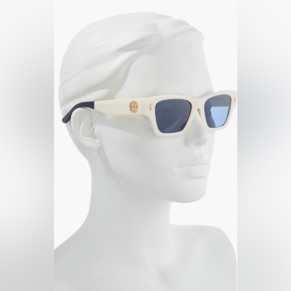 New Authentic Tory Burch TY169U52-X Cream and Blue Sunglasses